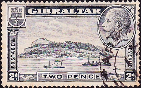 Гибралтар 1932 год . Гибралтарская скала с восточной стороны . Каталог 2,50 € (3)